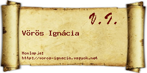 Vörös Ignácia névjegykártya