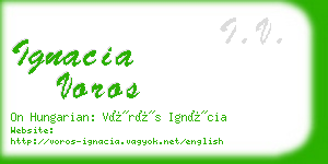 ignacia voros business card